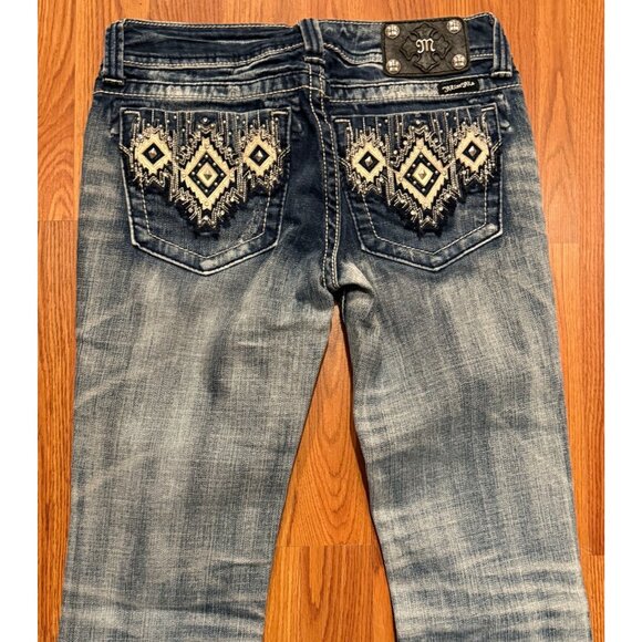 Miss Me Jeans Womens 28 33" Blue Boot Cut Denim Pants JW5416B - Picture 1 of 8